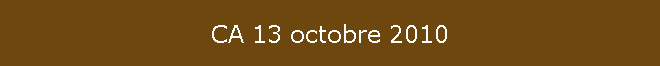 CA 13 octobre 2010